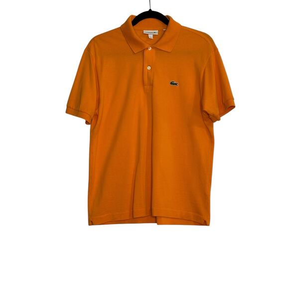 Lacoste classic fit orange cotton short sleeves polo shirt size Medium - Picture 10 of 10